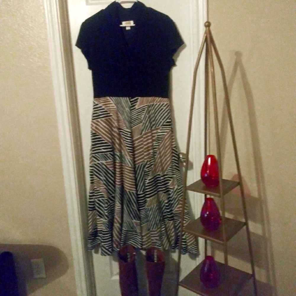 Black, Brown, white Dress